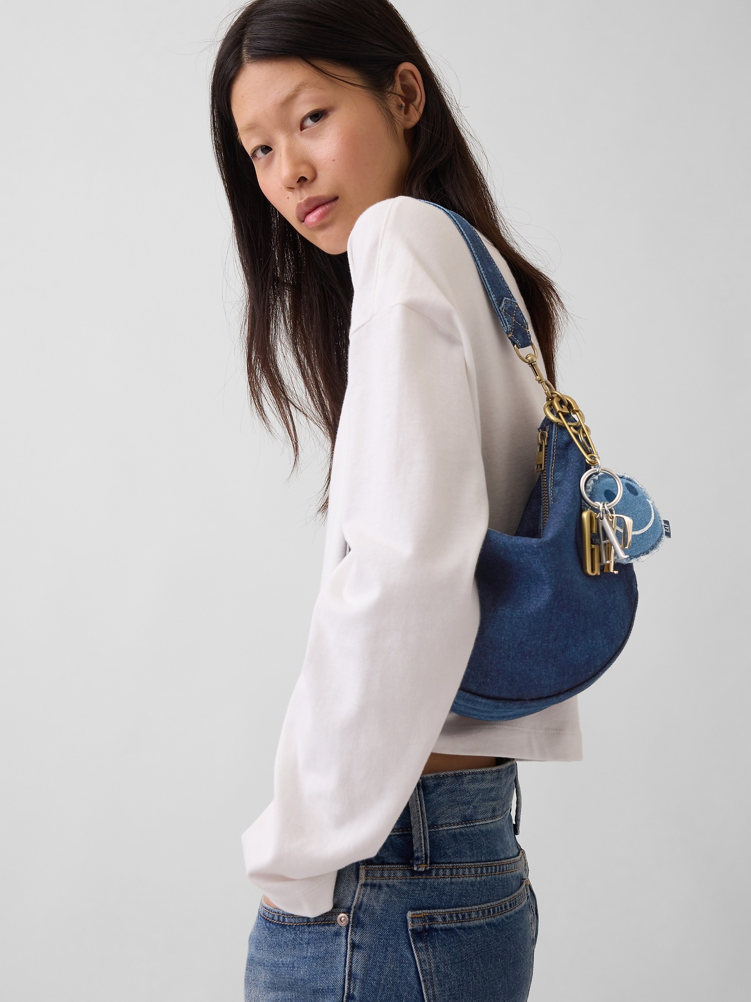 Женская сумка Gap Denim Crescent, цвет: Тёмная варка — фото 2