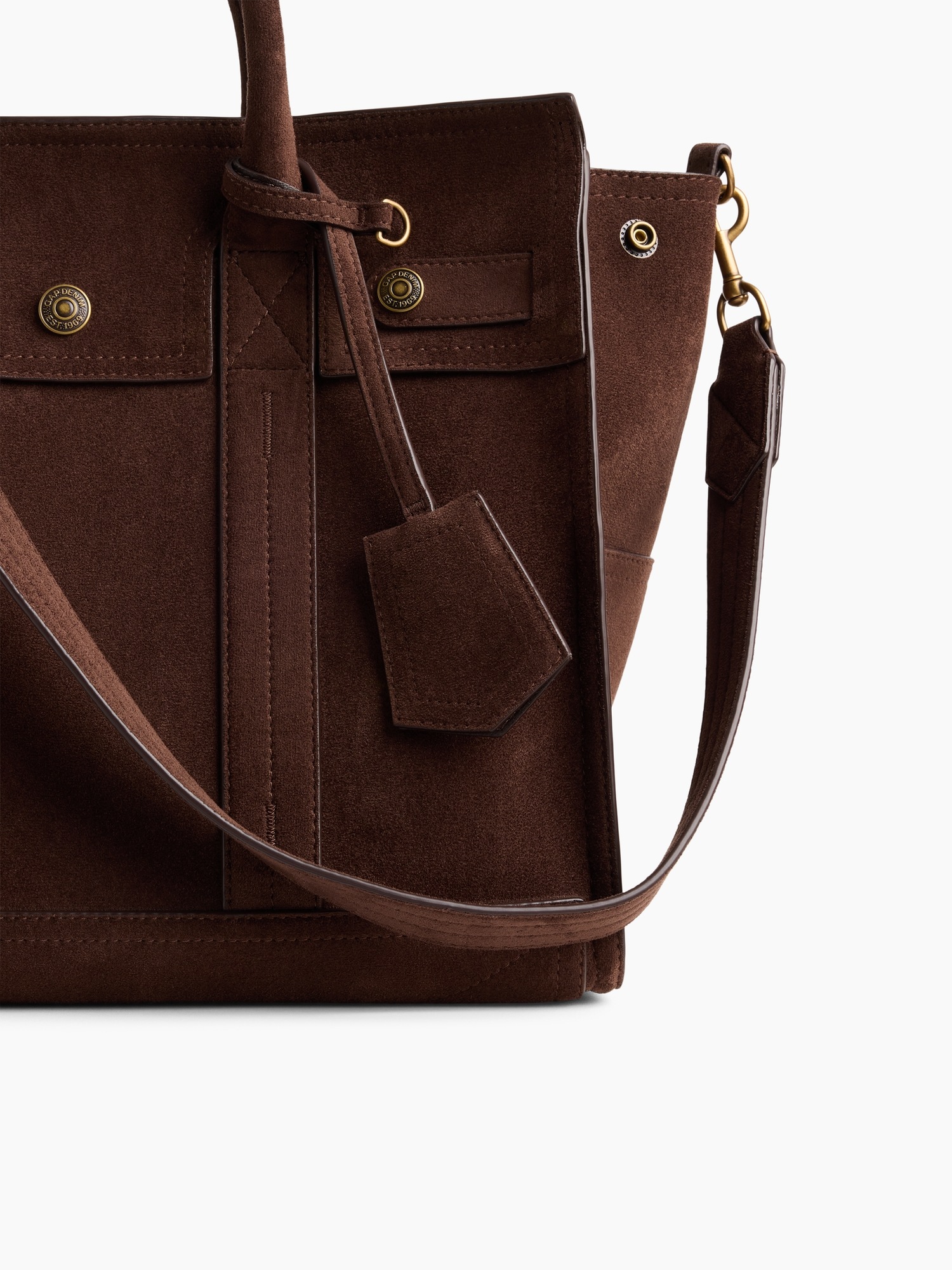 Женская сумка Gap Vegan Suede Five Pocket Tote, цвет: Коричневый, вариант 2 — фото 6