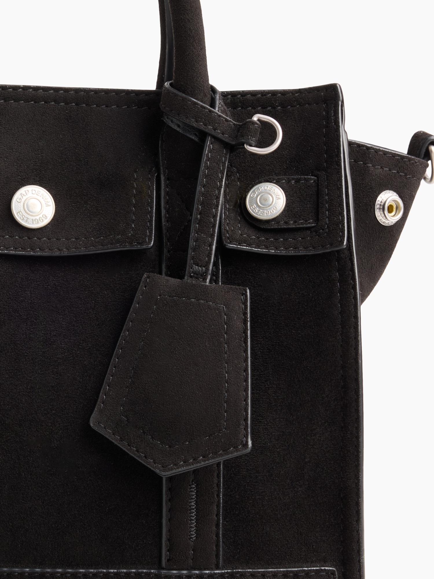 Женская сумка Gap Small Vegan Suede Five Pocket Tote, цвет: Чёрный — фото 6