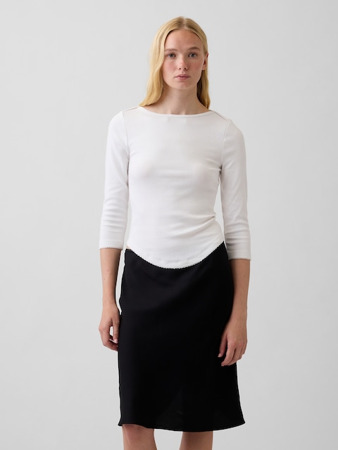 Modern Curved-Hem T-Shirt