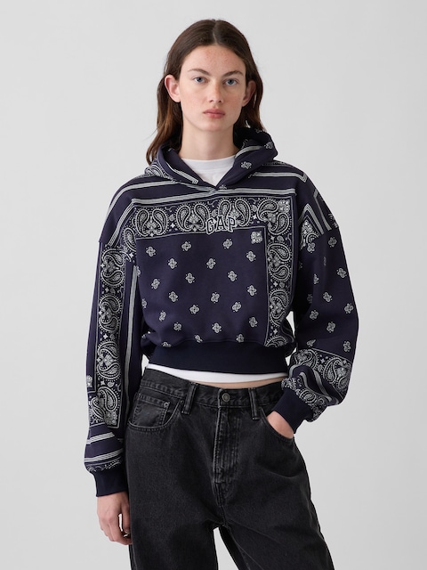 VintageSoft Oversized Crop Hoodie