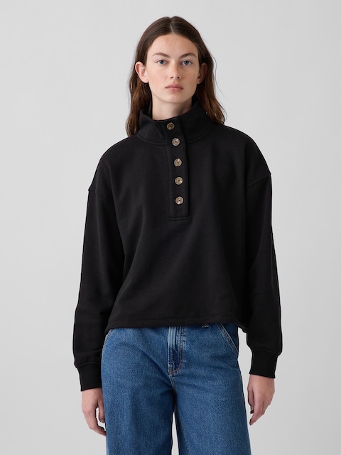 VintageSoft Oversized Henley Pullover