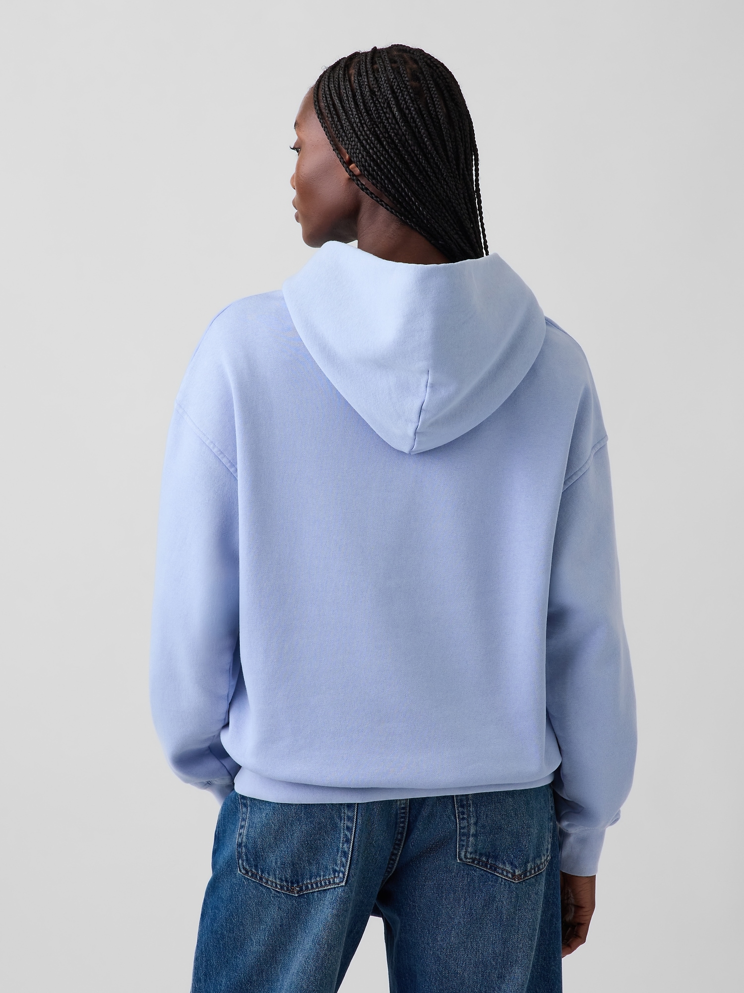 Женское худи Gap Adult VintageSoft Oversized, цвет: Синий — фото 3