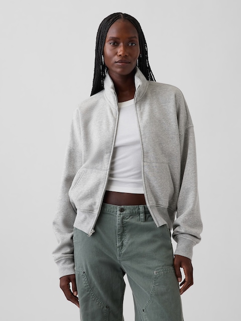 VintageSoft Oversized Mockneck Zip Jacket