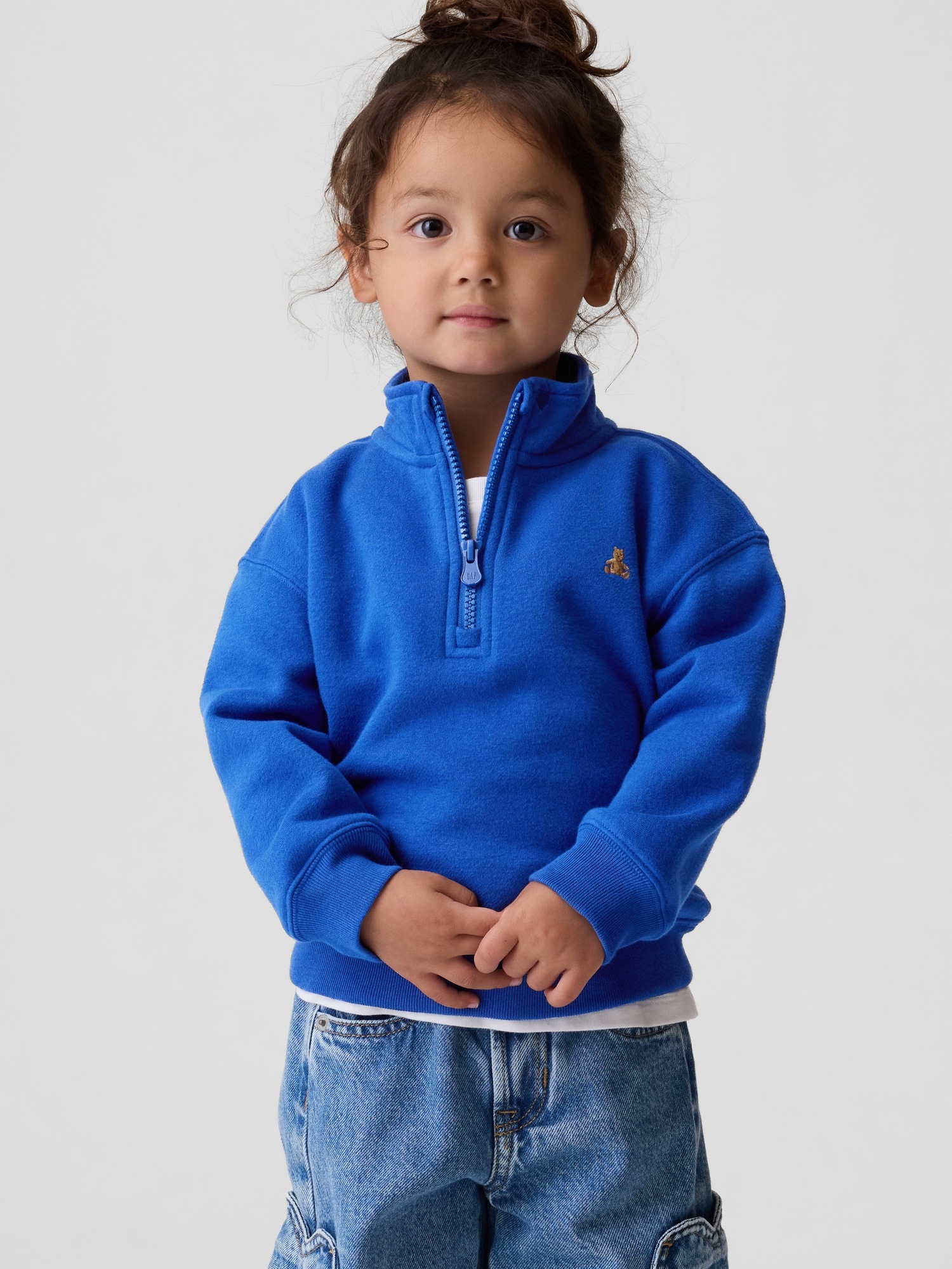 Свитер Gap VintageSoft Quarter-Zip Pullover для малышей, цвет: Королевский синий — фото 2
