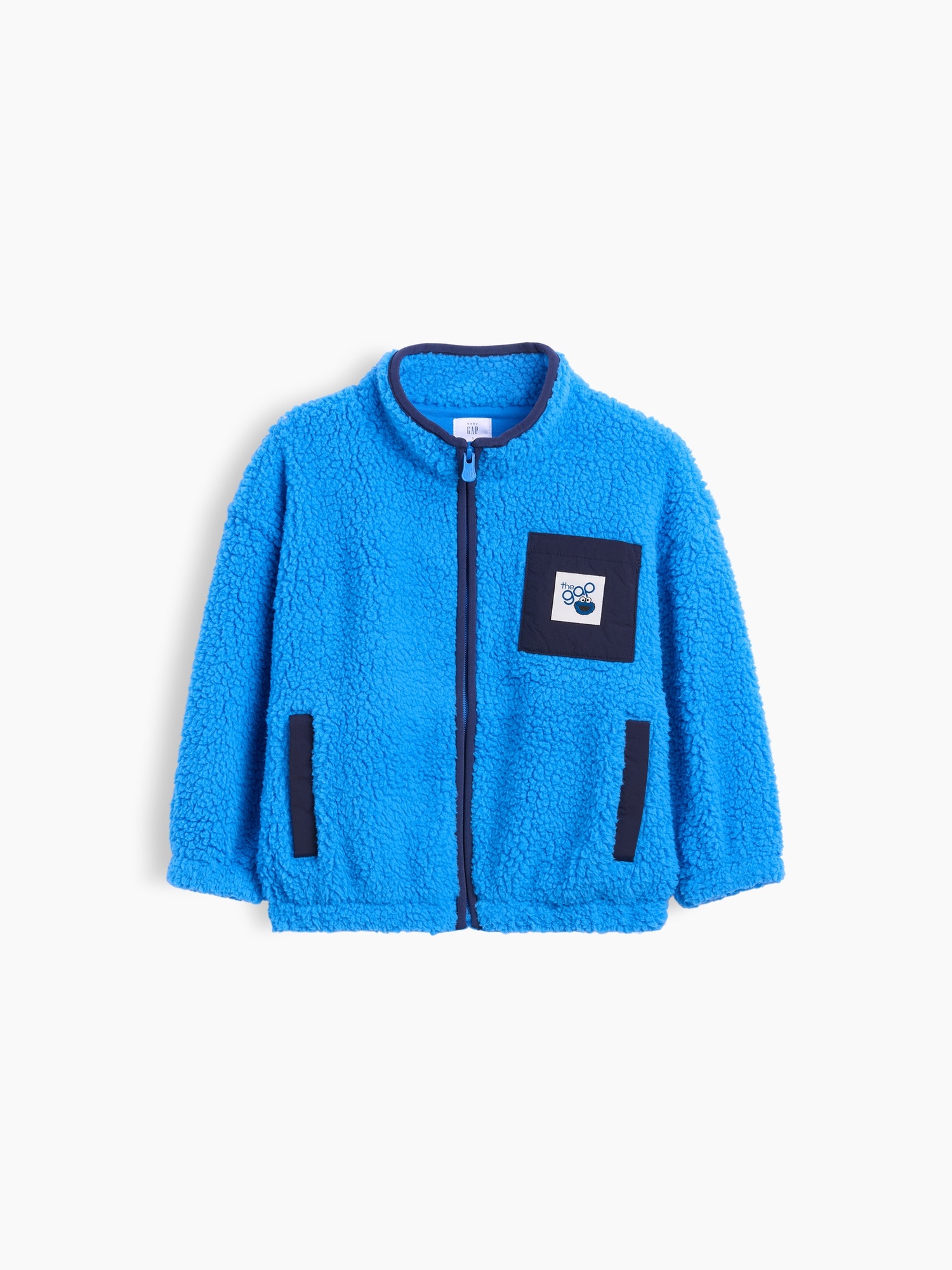 Куртка Gap Sesame Street Sherpa Zip Jacket для малышей, цвет: Cookie Monster — фото 5