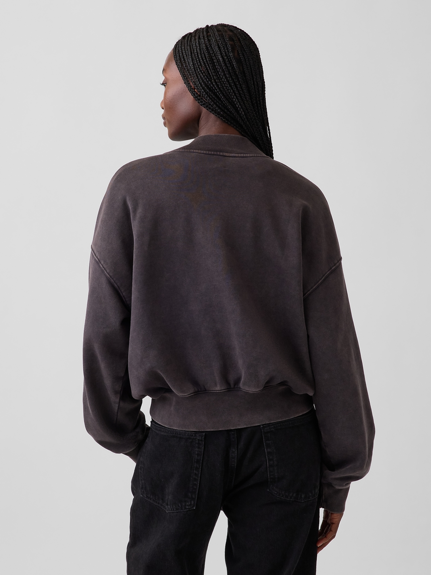 Женская куртка Gap VintageSoft Oversized Bomber, цвет: Чёрный — фото 3
