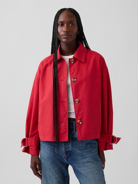 Oversized Crop Trench Jacket