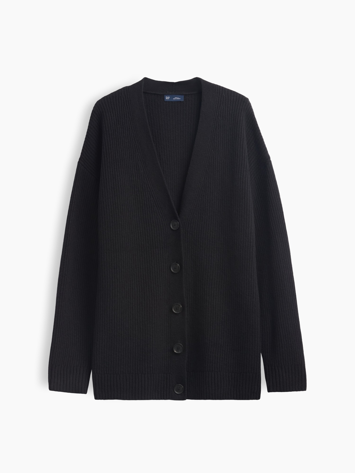 Женский кардиган Gap CashSoft Oversized Cardigan, цвет: Чёрный — фото 5
