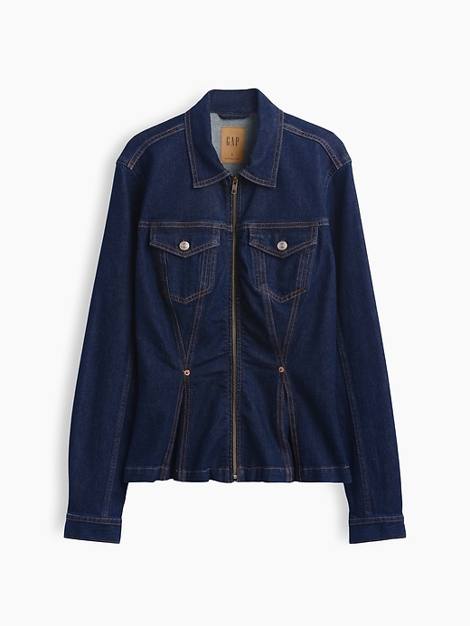 Denim Zip Peplum Jacket | Gap