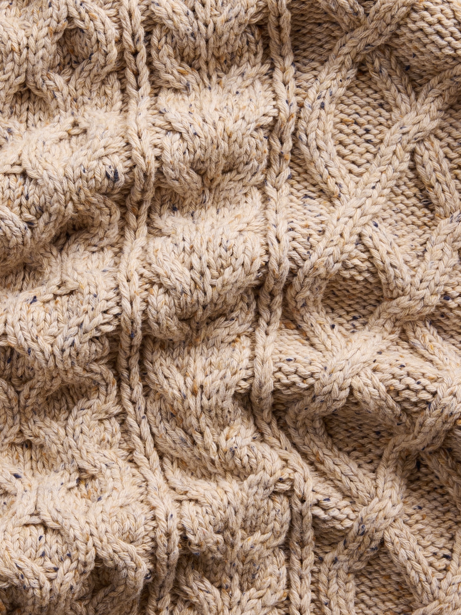 Женский свитер Gap 100% Cotton Cable-Knit Oversized Sweater, цвет: Бежевый — фото 4