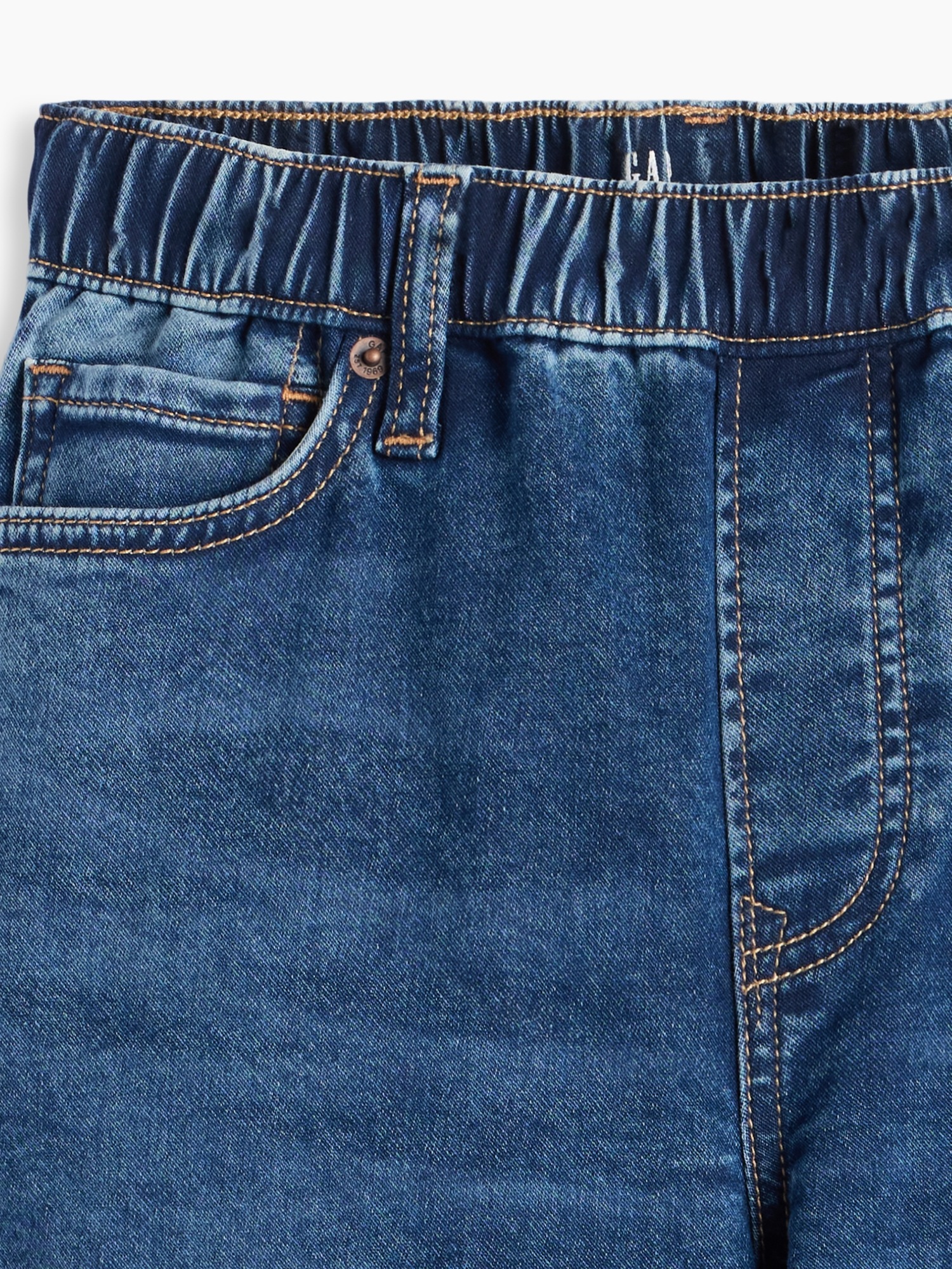 Детские джинсы Gap Knit Easy Baggy, цвет: Тёмная варка — фото 2