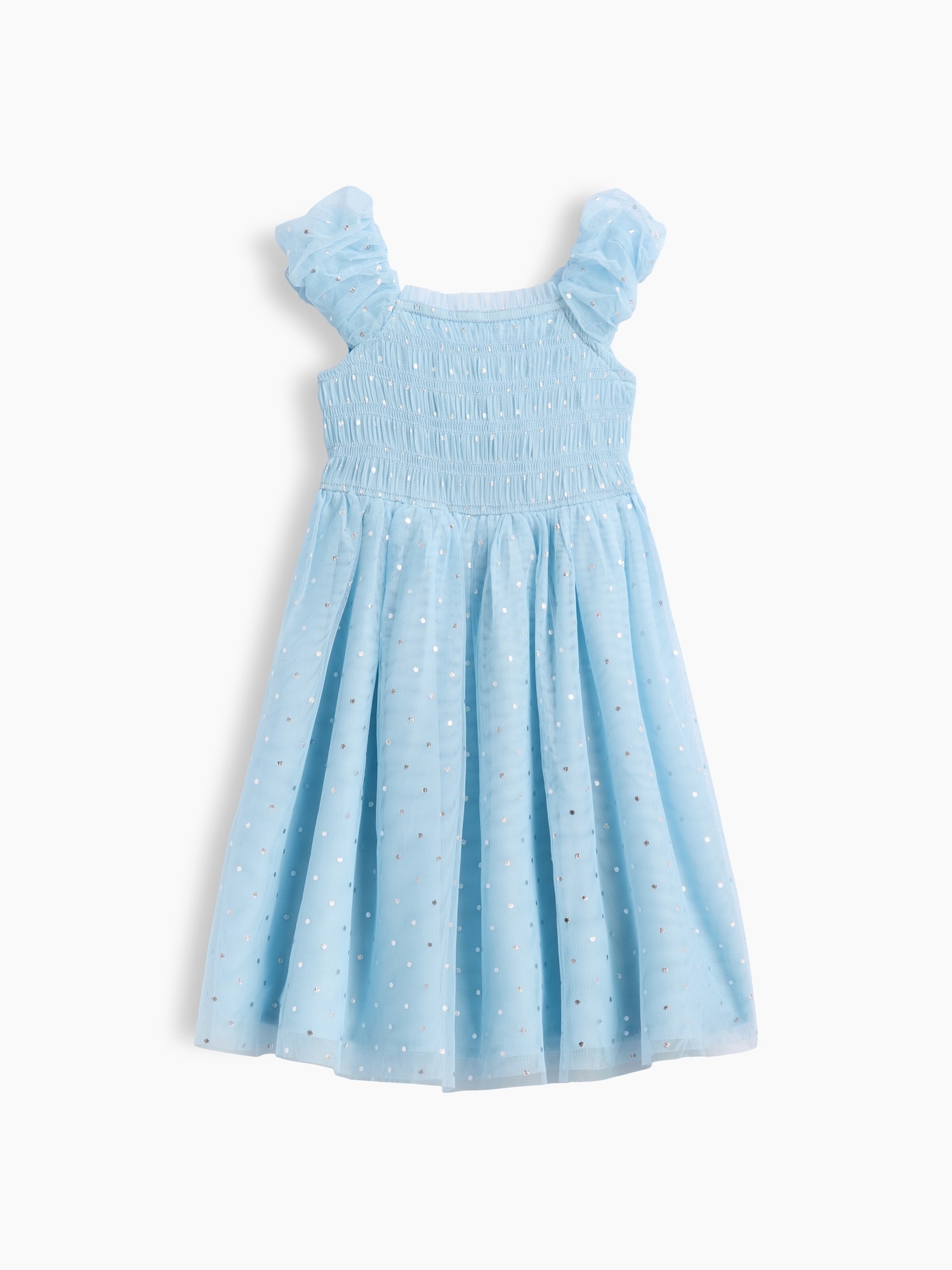 Платье Gap Smocked Tulle Dress для малышей, цвет: Синий — фото 2