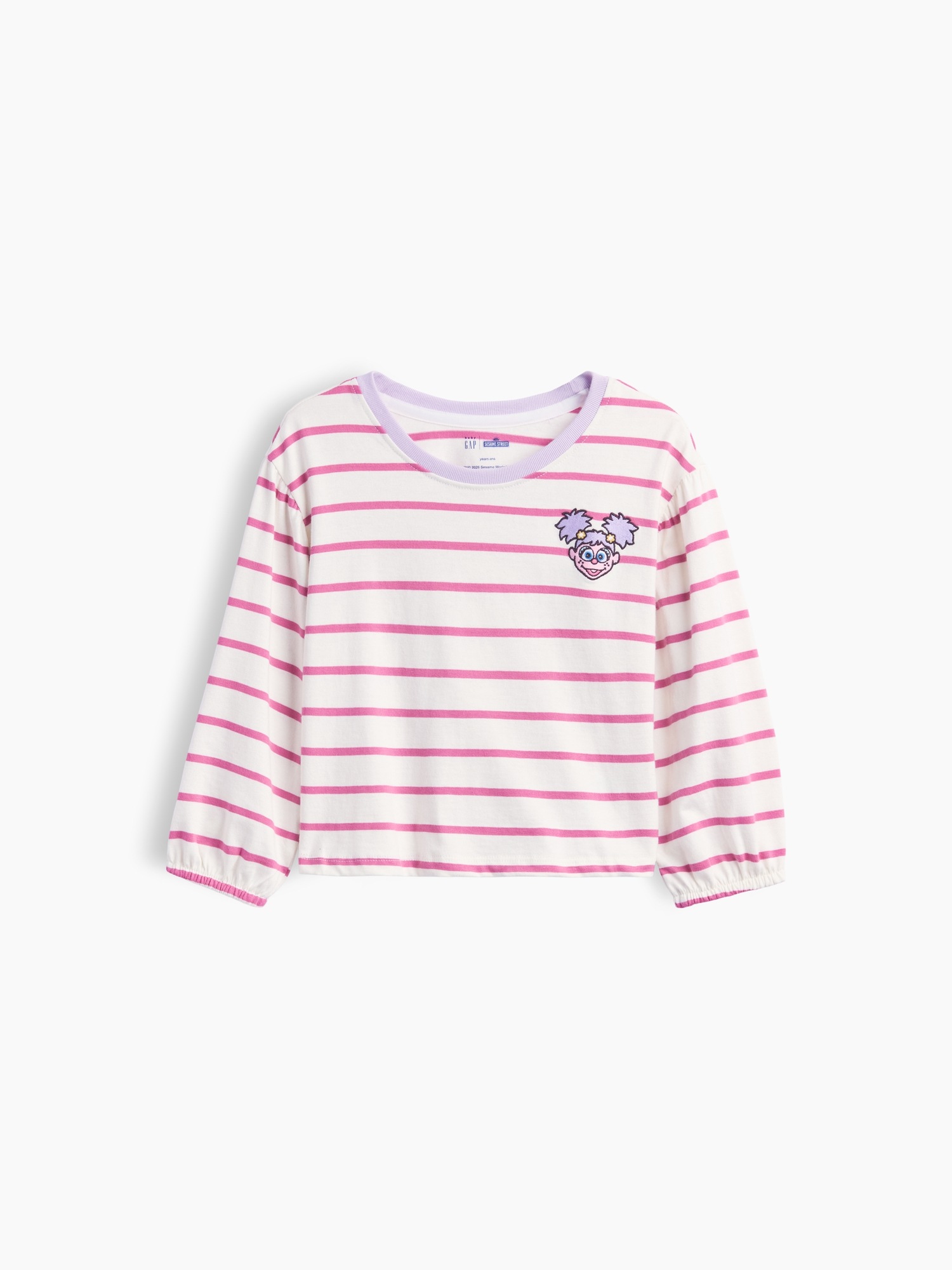 Футболка Gap Sesame Street Stripe T-Shirt для малышей, цвет: Лавандовый — фото 2