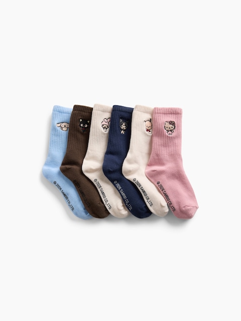Kids Hello Kitty And Friends Socks (6-Pack)