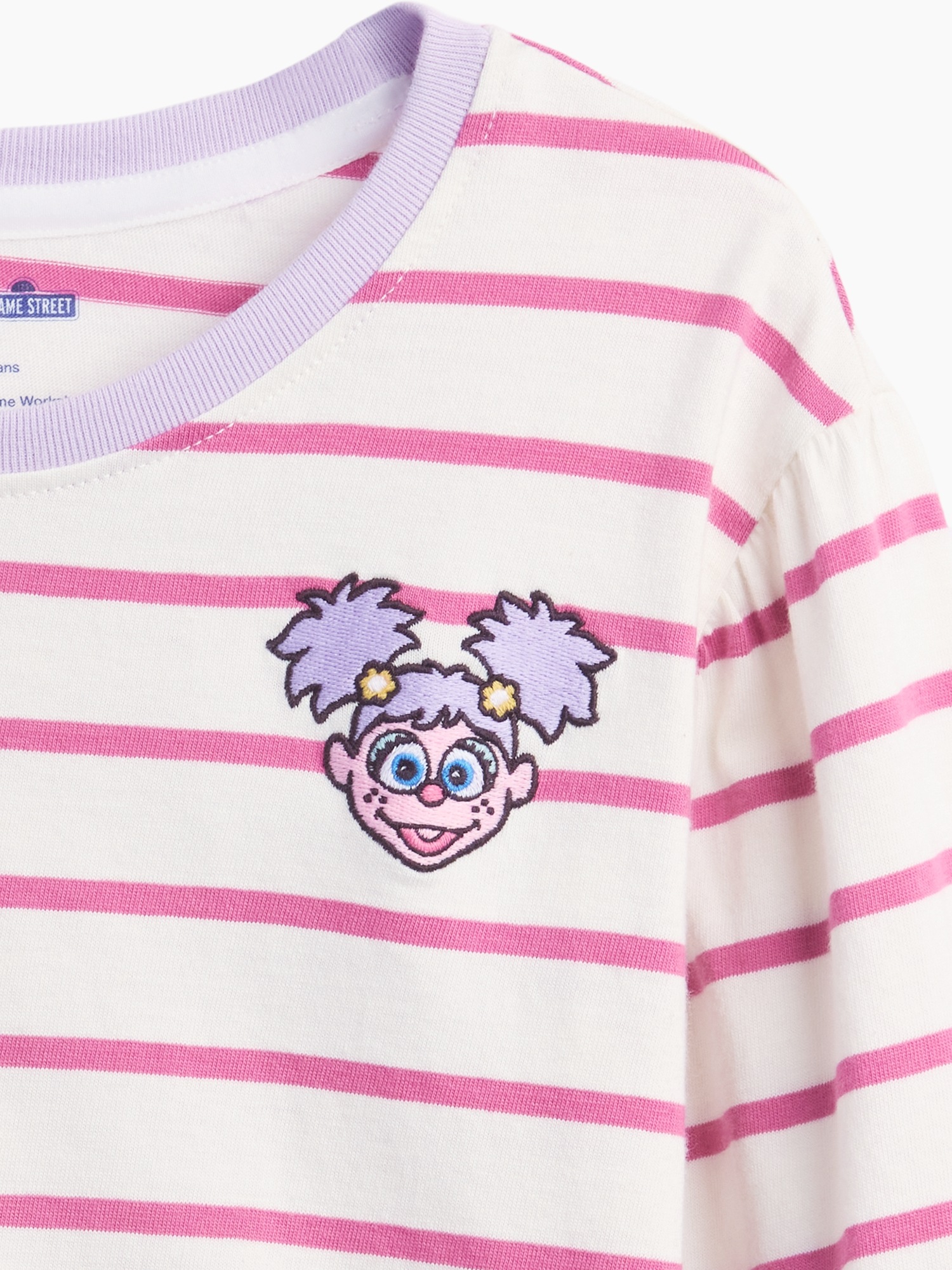 Футболка Gap Sesame Street Stripe T-Shirt для малышей, цвет: Лавандовый — фото 3