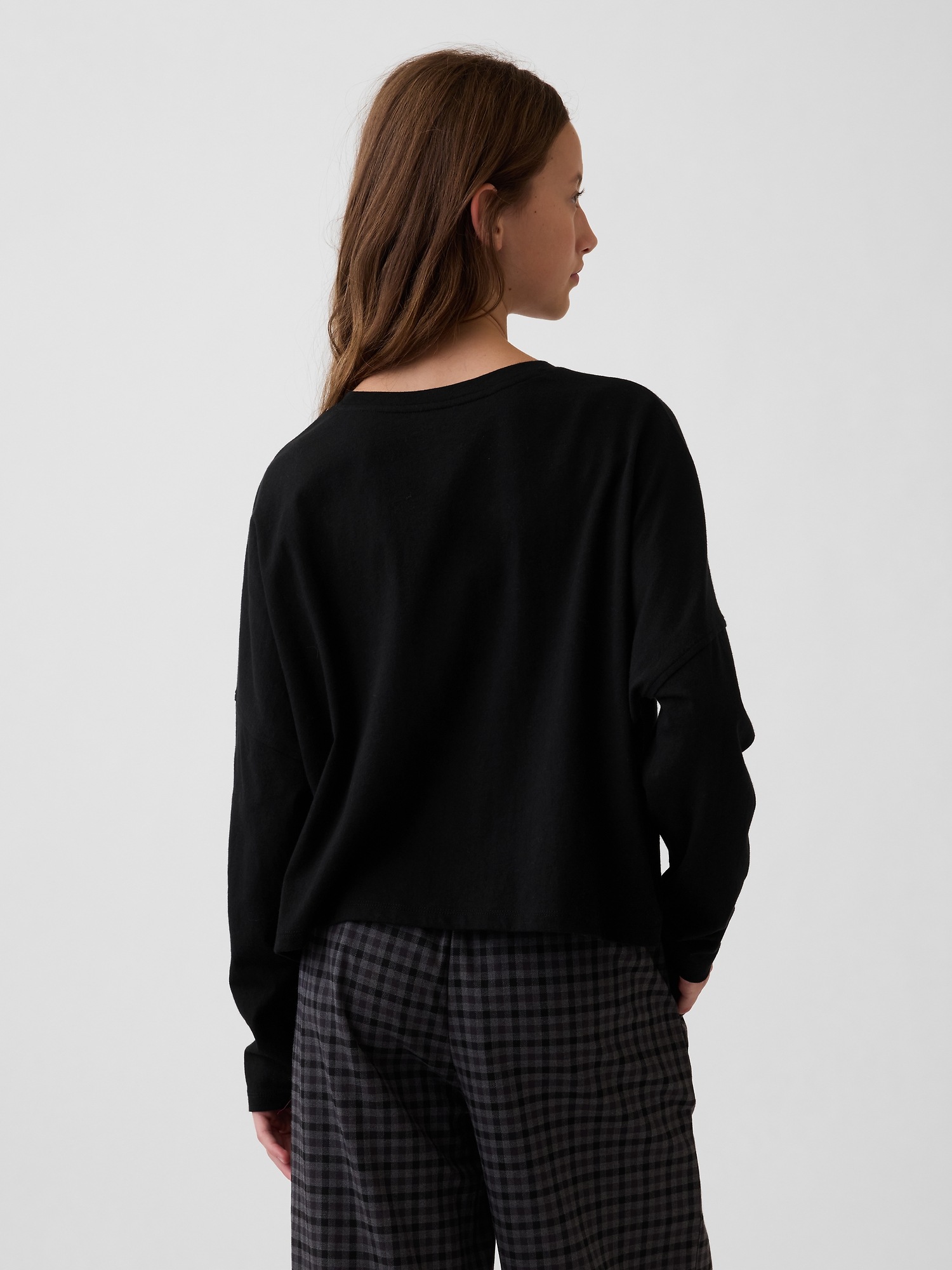 Детская футболка Gap Varsity Dolman, цвет: Чёрный — фото 3