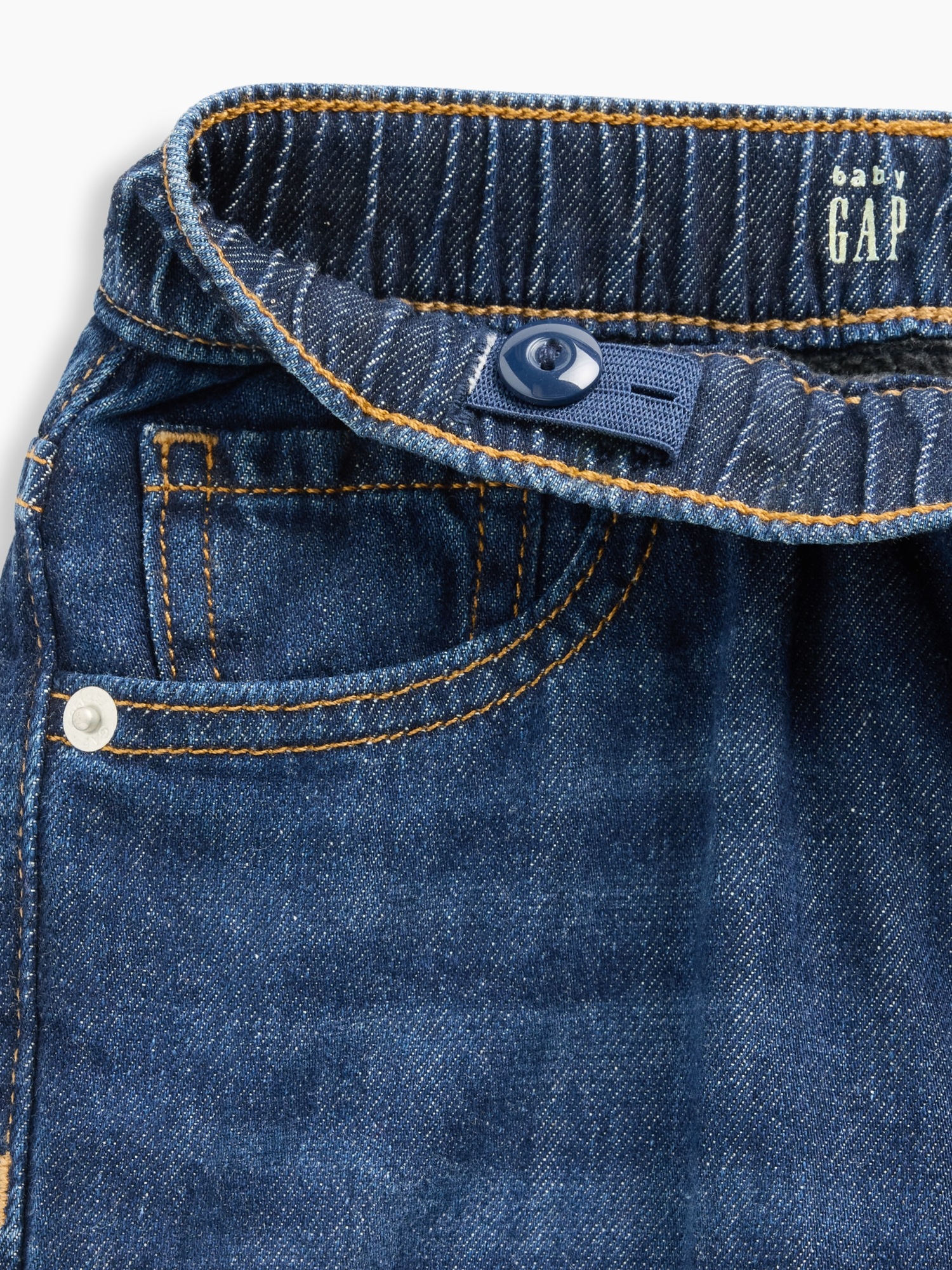 Джинсы Gap Cozy-Lined Baggy Jeans для малышей, цвет: Тёмная варка индиго — фото 4