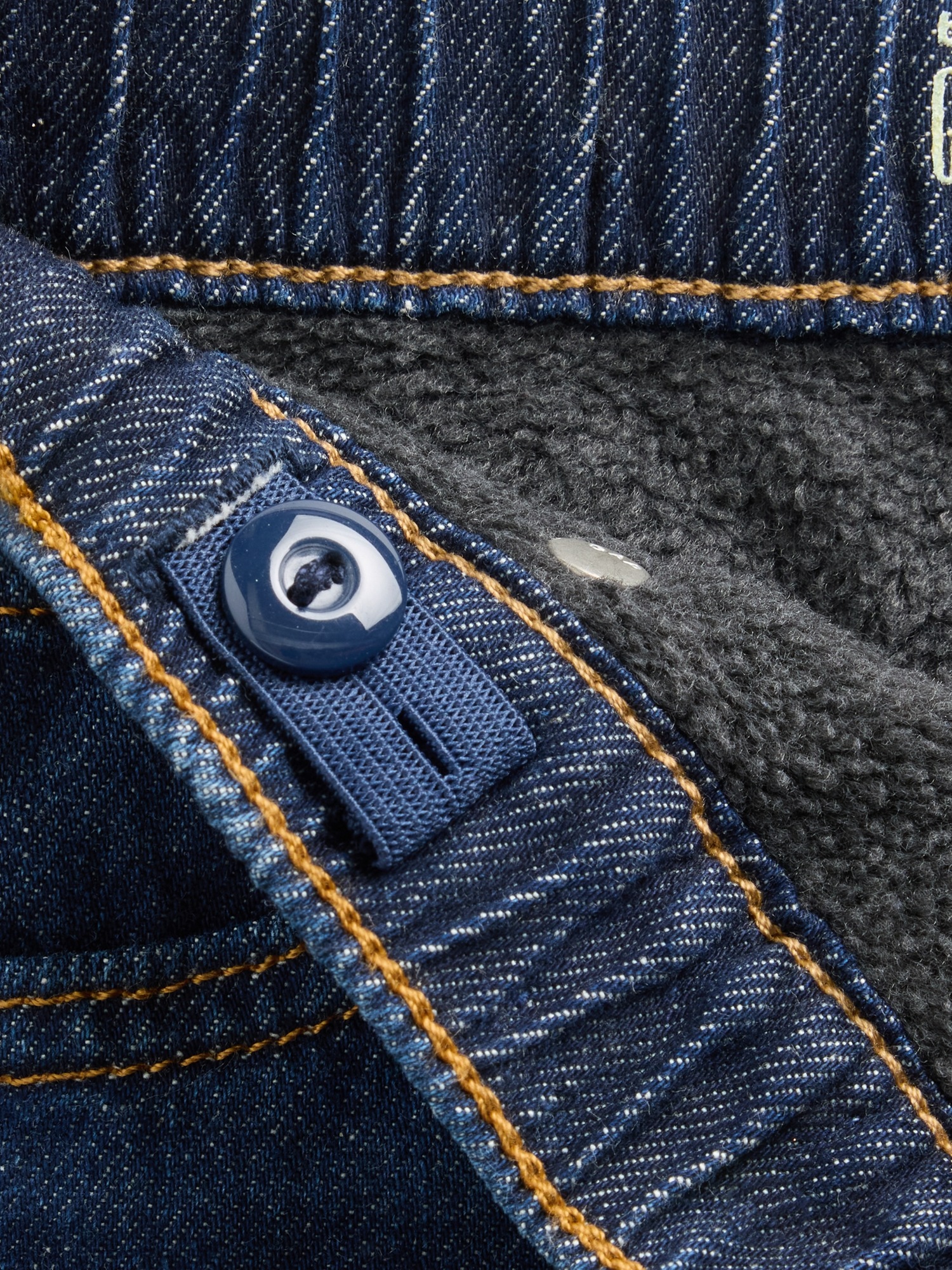 Джинсы Gap Cozy-Lined Baggy Jeans для малышей, цвет: Тёмная варка индиго — фото 3