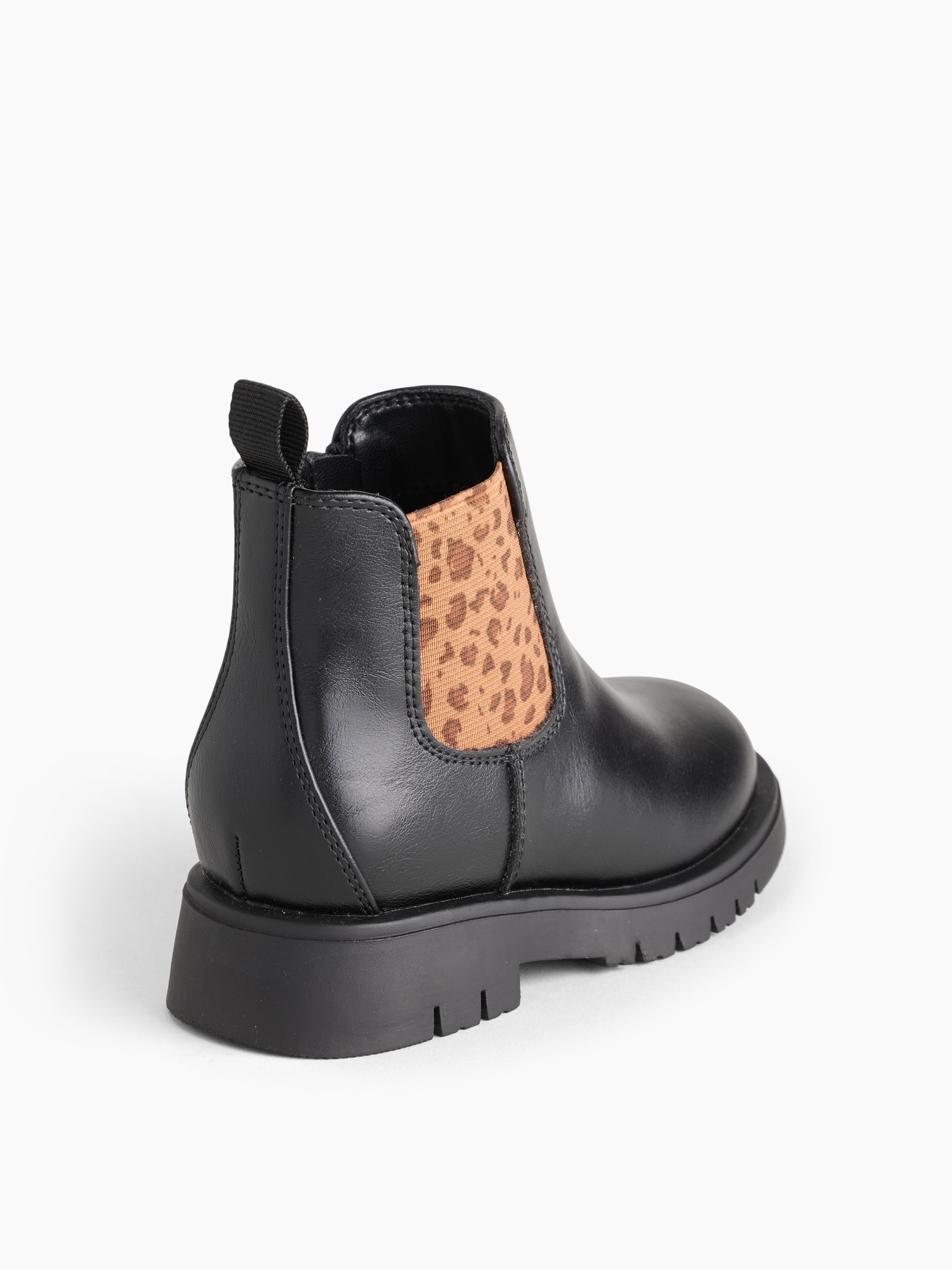 Ботинки Gap Vegan Leather Leopard Chelsea Boots для малышей, цвет: Чёрный — фото 3