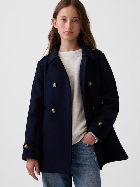 Kids Wool-Blend Peacoat
