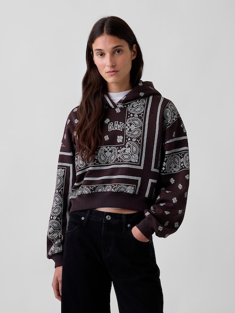 VintageSoft Oversized Crop Hoodie