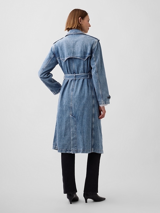 Longline Icon Denim Trench Jacket | Gap