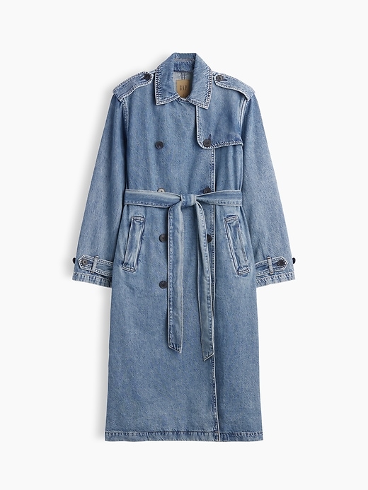 Longline Icon Denim Trench Jacket | Gap