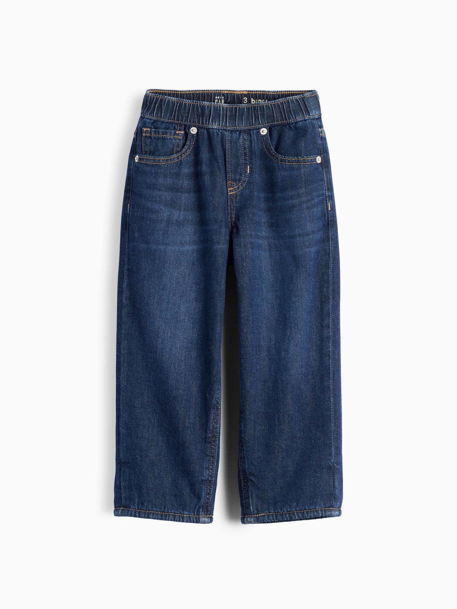 Джинсы Gap Cozy-Lined Baggy Jeans для малышей, цвет: Тёмная варка индиго — фото 2