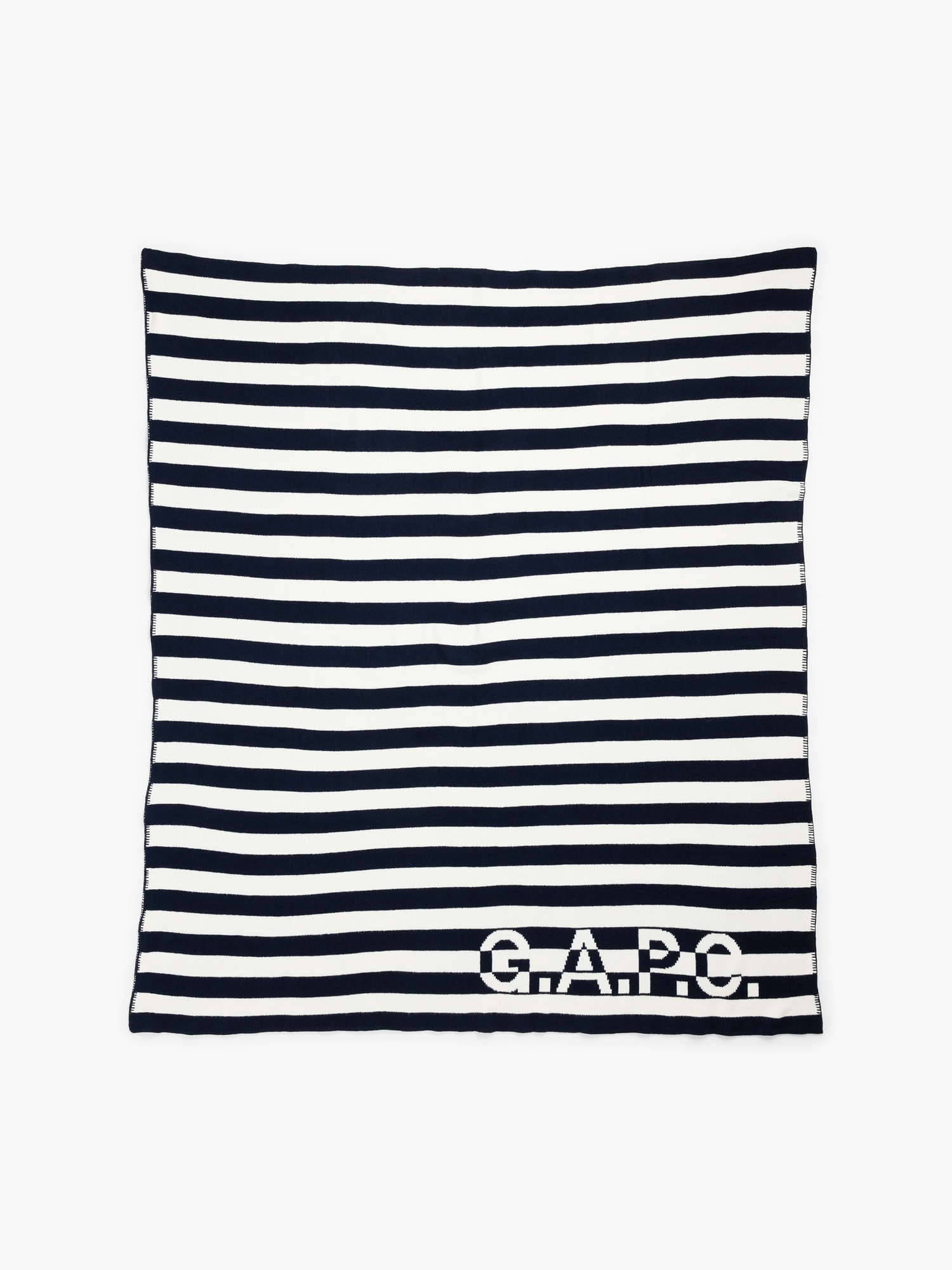 Плед Gap × A.P.C. Logo Stripe, цвет: Молочный белый