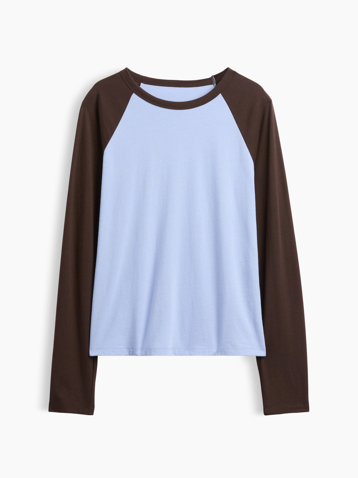 Женская футболка Gap Organic Cotton VintageSoft Raglan, цвет: Синий / Коричневый — фото 5