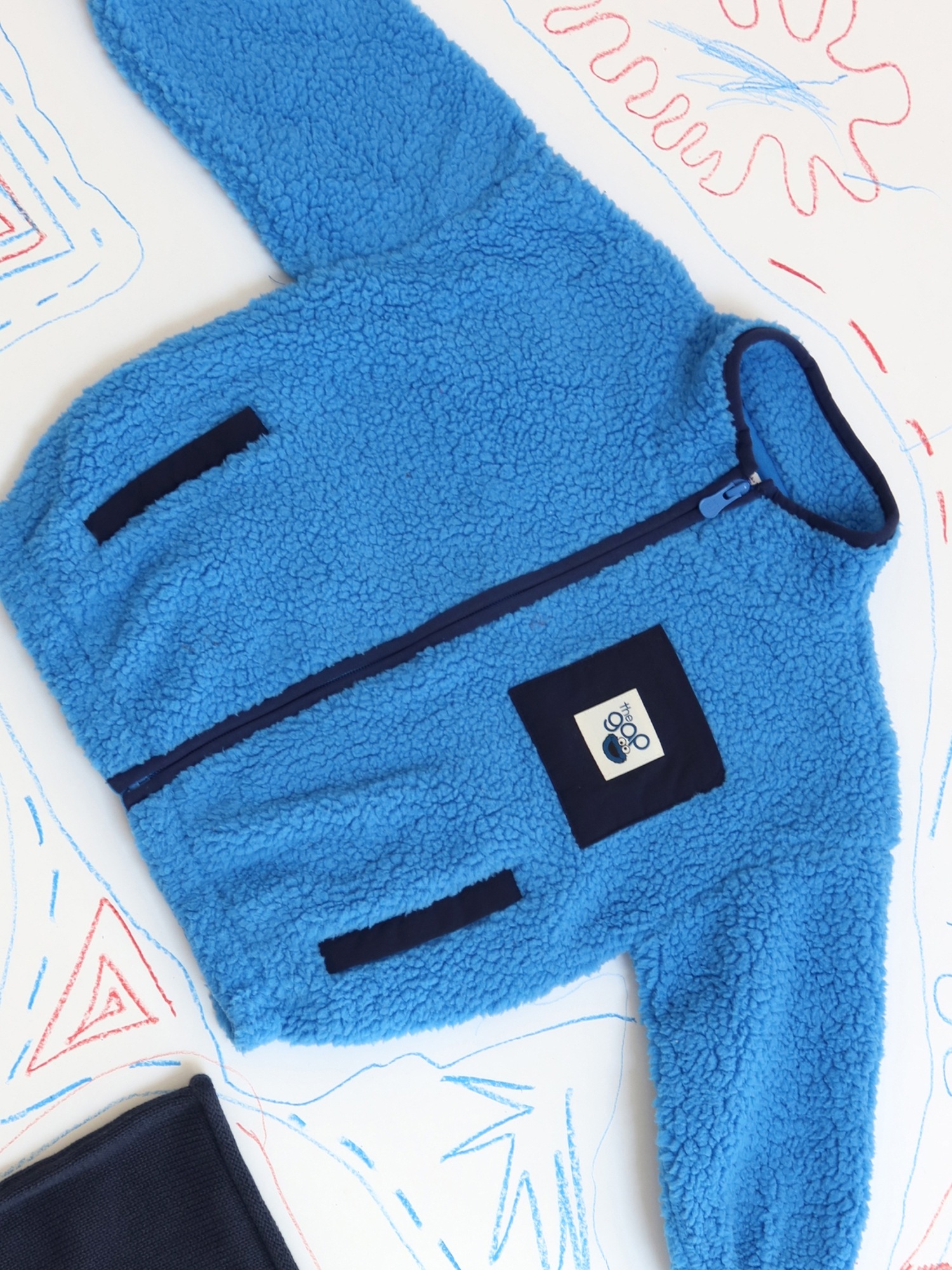 Куртка Gap Sesame Street Sherpa Zip Jacket для малышей, цвет: Cookie Monster — фото 6
