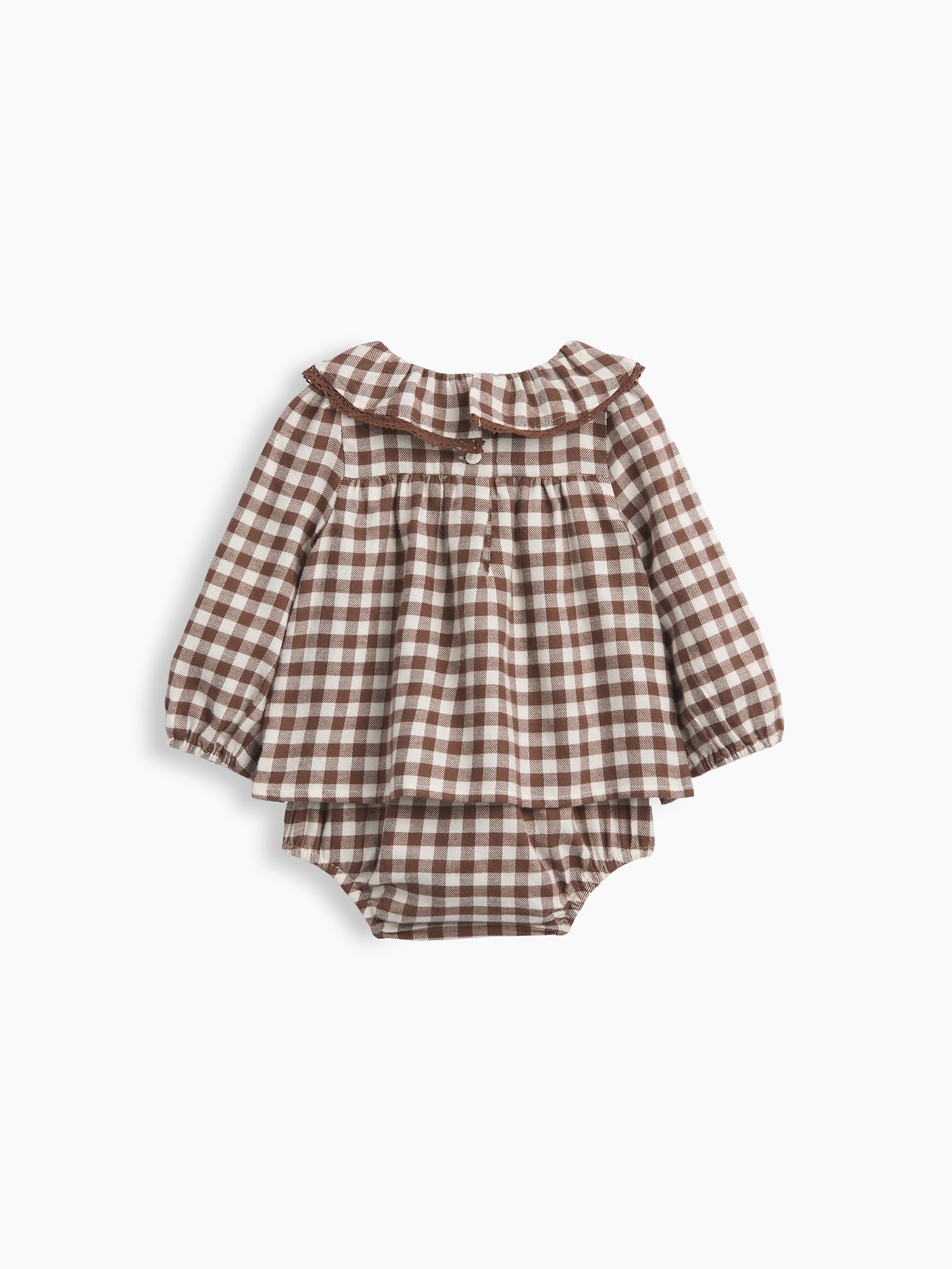 Платье Gap Gingham Flannel Bodysuit Dress для малышей, цвет: Янтарный — фото 2