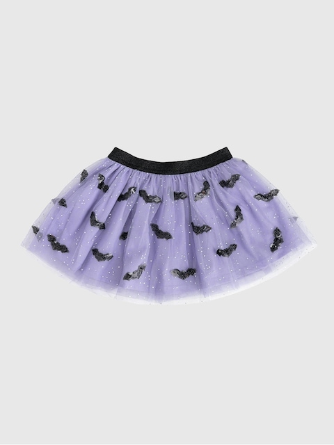 Sweet Wink Sequin Bat Halloween Tutu Skirt