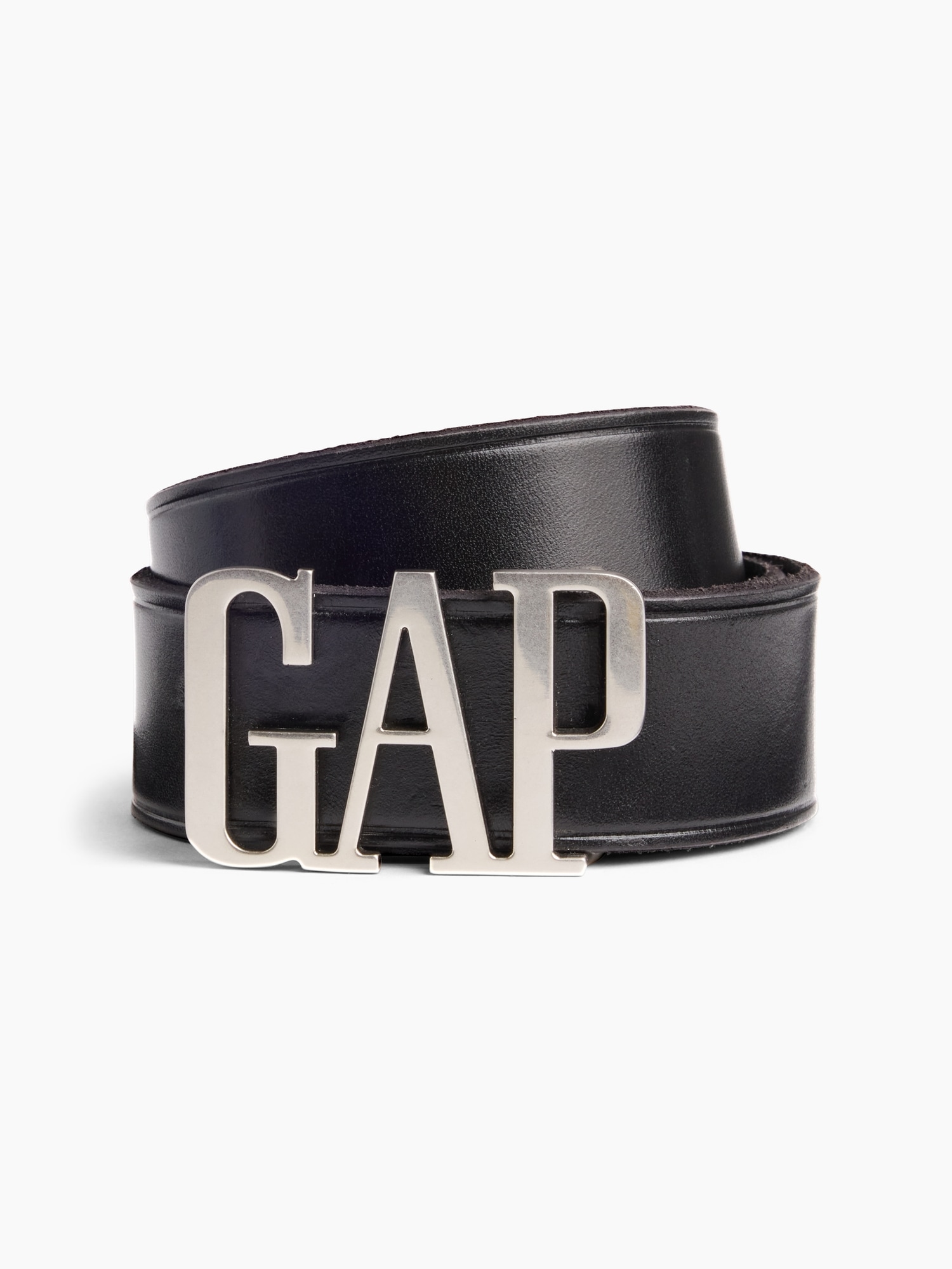 Женский ремень Gap 100% Leather Logo Belt, цвет: Чёрный