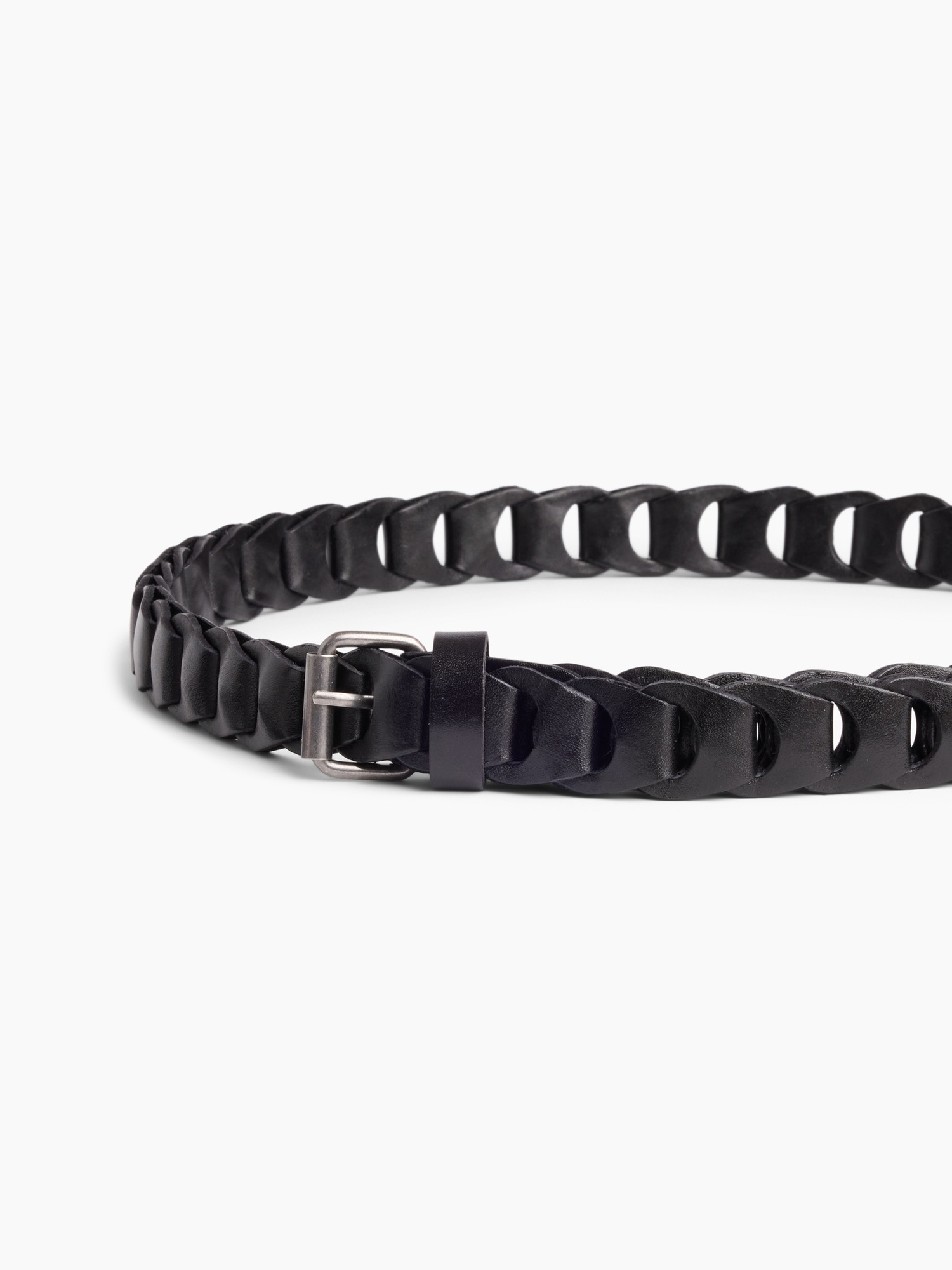 Женский ремень Gap 100% Leather Braided Belt, цвет: Чёрный — фото 3