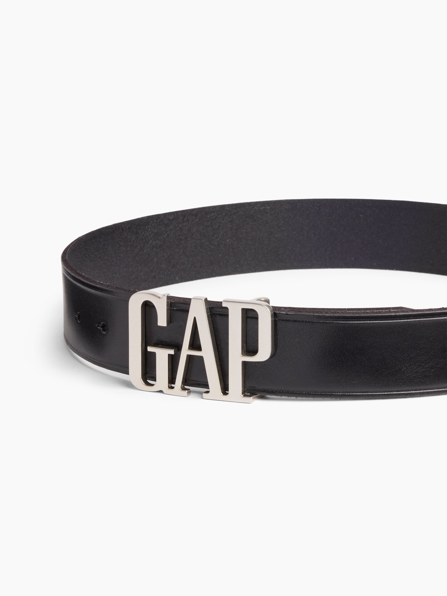 Женский ремень Gap 100% Leather Logo Belt, цвет: Чёрный — фото 3