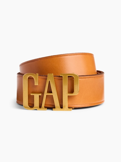 100% Leather Logo Belt