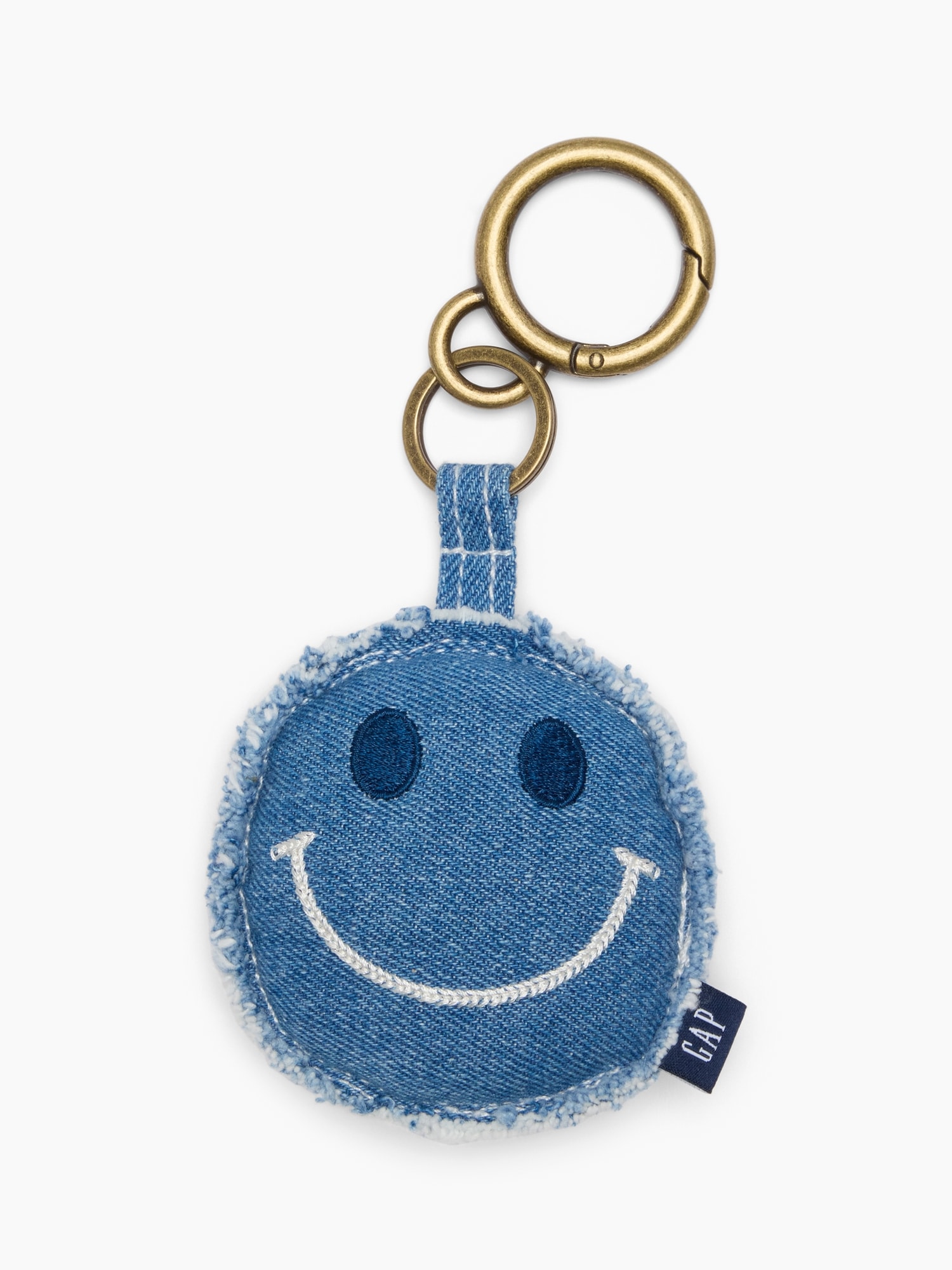Gap Denim Smiley Bag Charm In Medium Wash