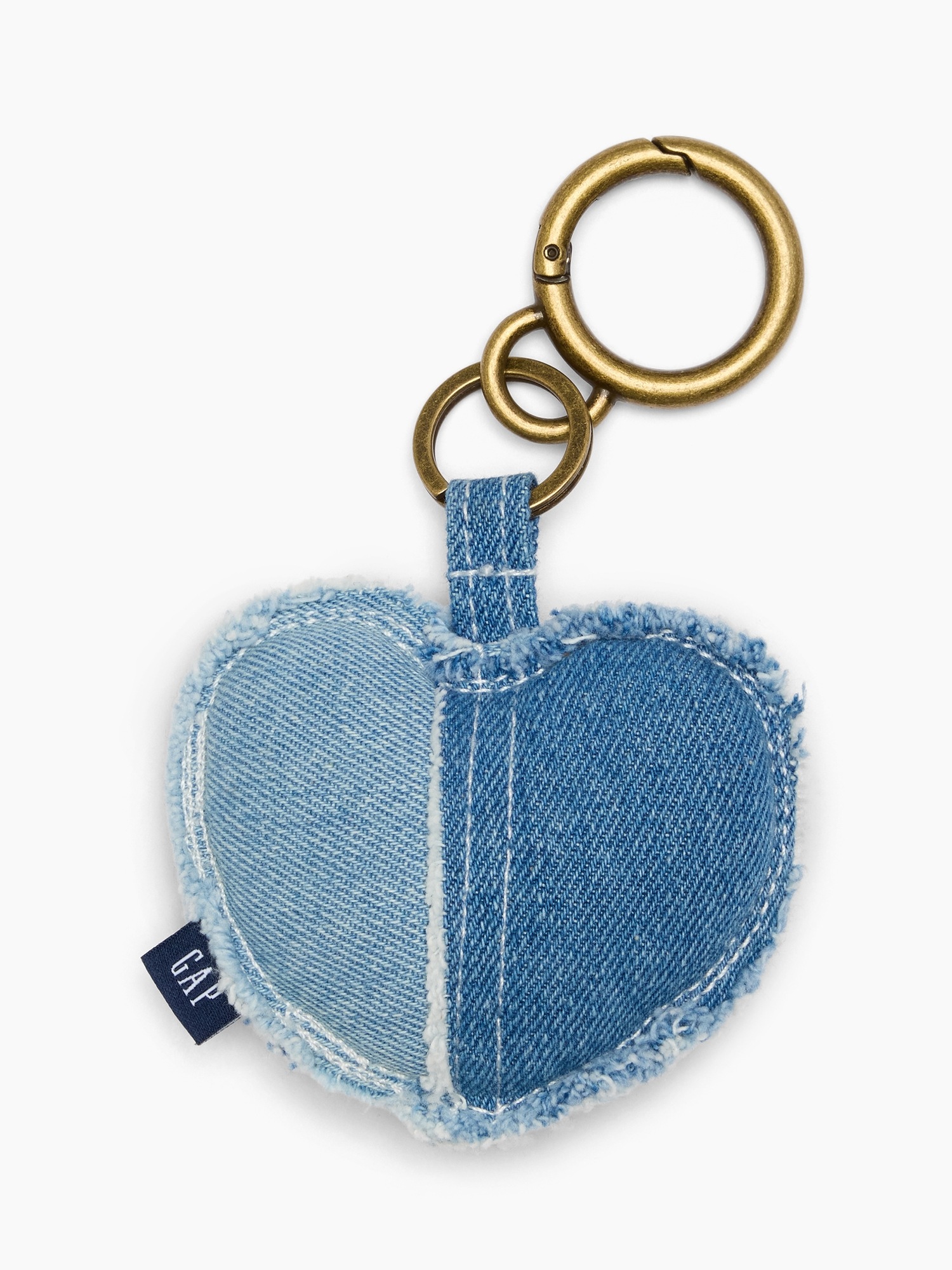 Женский брелок Gap Patchwork Denim Heart Bag Charm, цвет: Джинсовый — фото 2