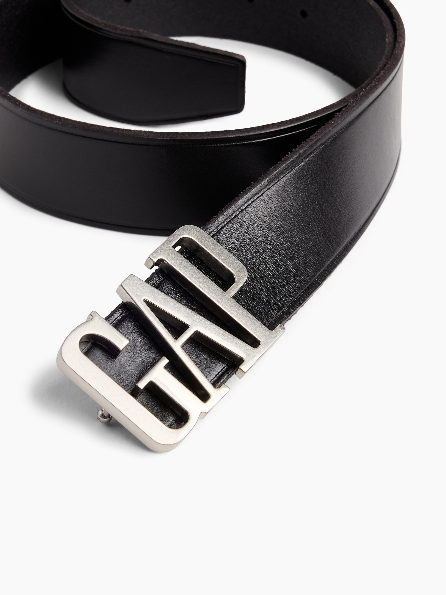 Женский ремень Gap 100% Leather Logo Belt, цвет: Чёрный — фото 4