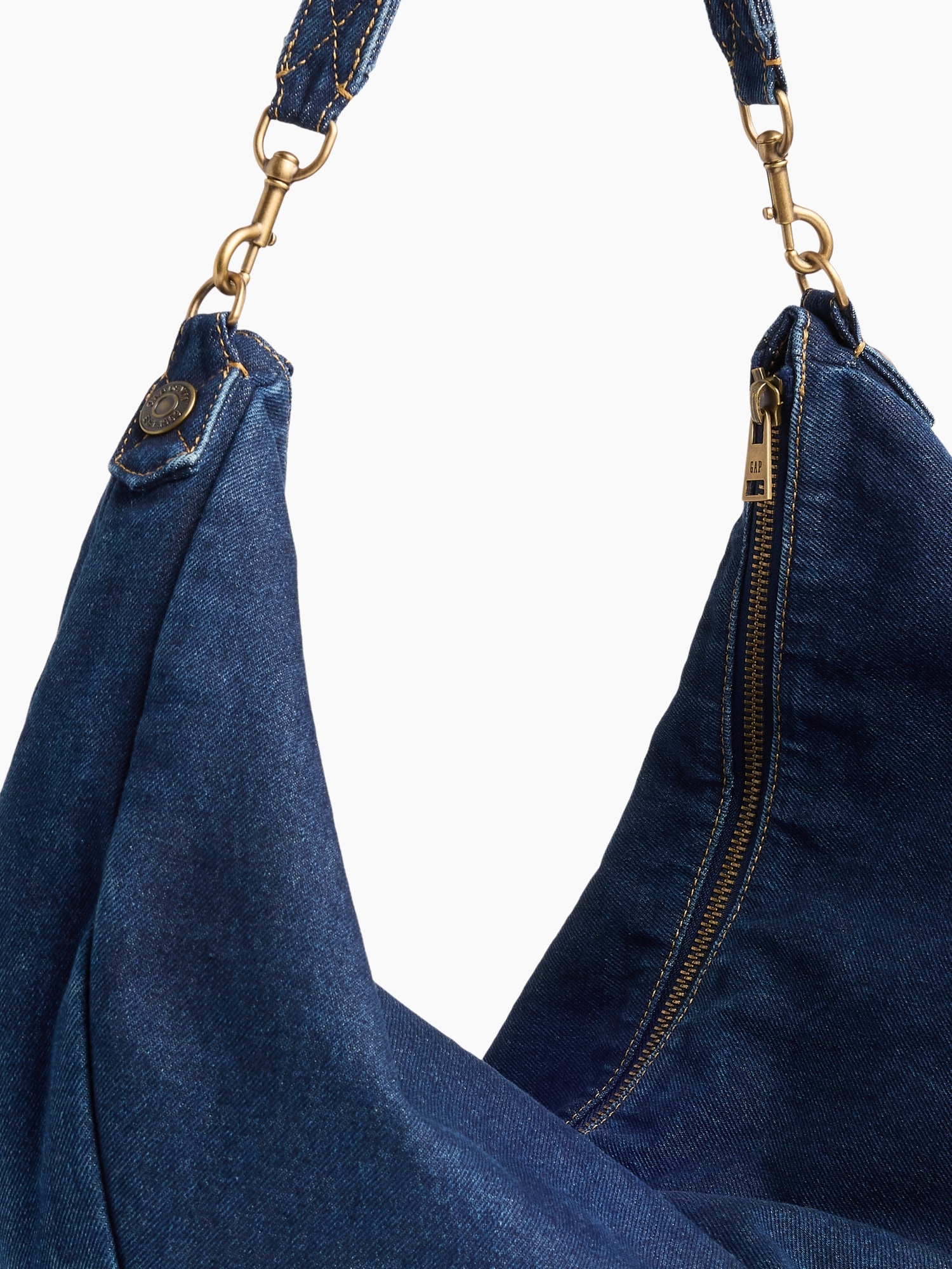 Женская сумка Gap Large Denim Crescent, цвет: Тёмная варка — фото 4
