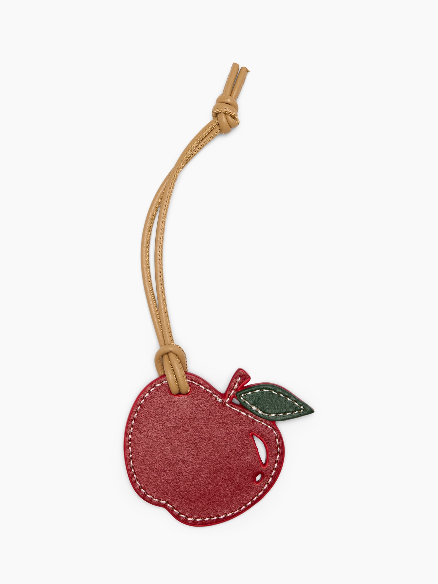 Gap 100% Leather Apple Bag Charm In Red Apple