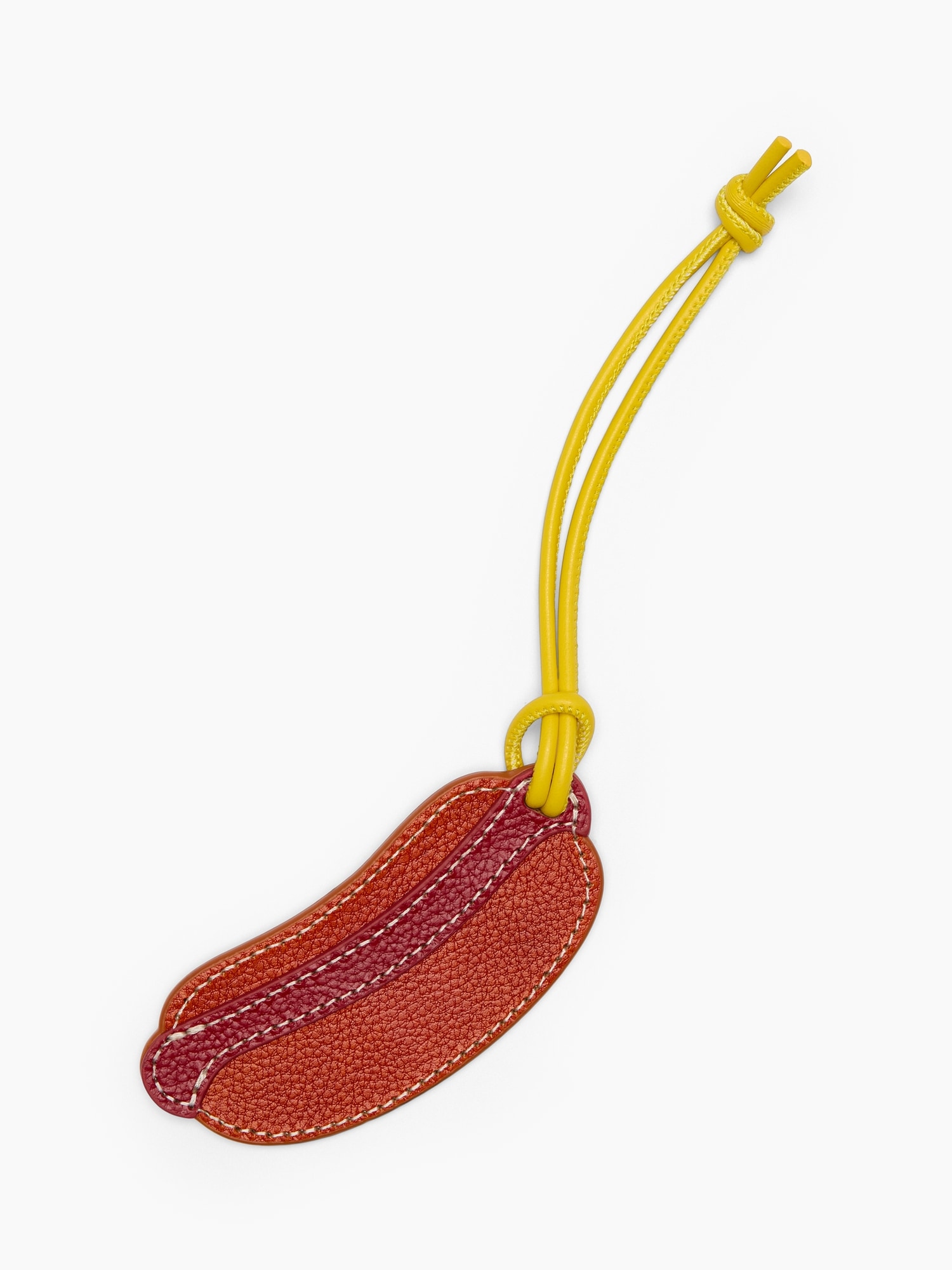 Gap 100% Leather Hotdog Bag Charm In Hot Dog