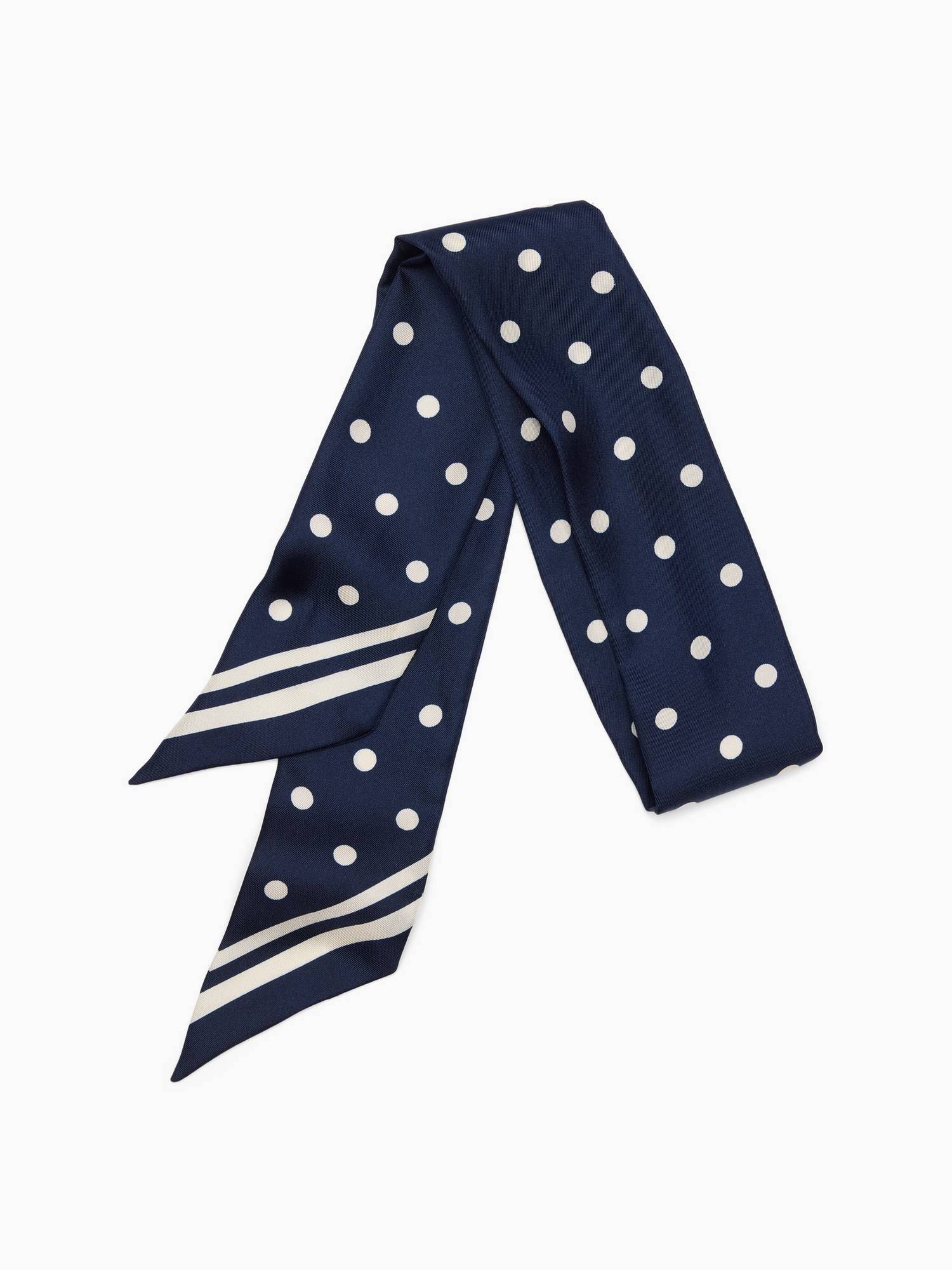 Gap Silk Bag Scarf In Navy Blue Dot