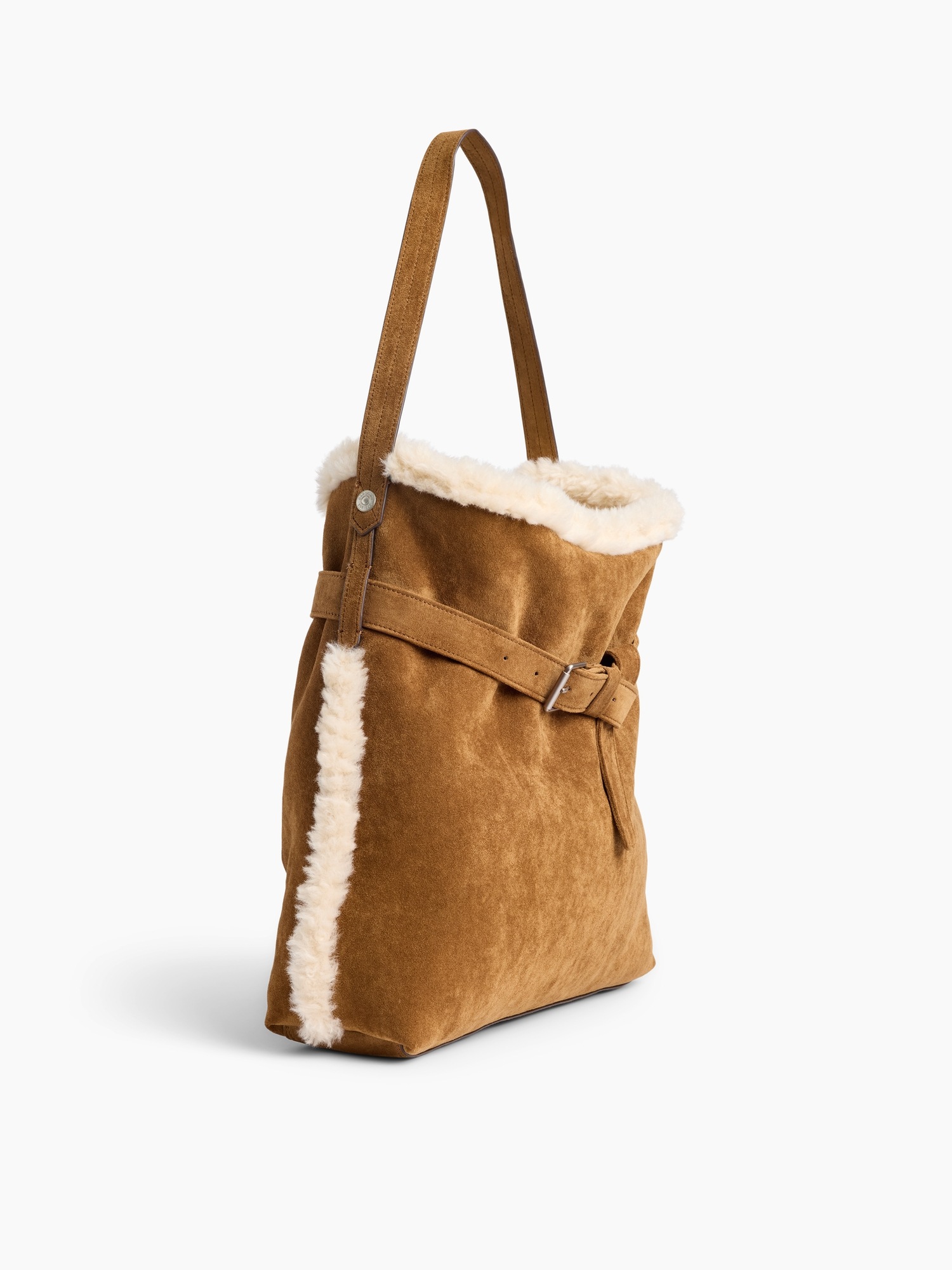 Женская сумка Gap Vegan Suede Shoulder, цвет: Коричневый — фото 3