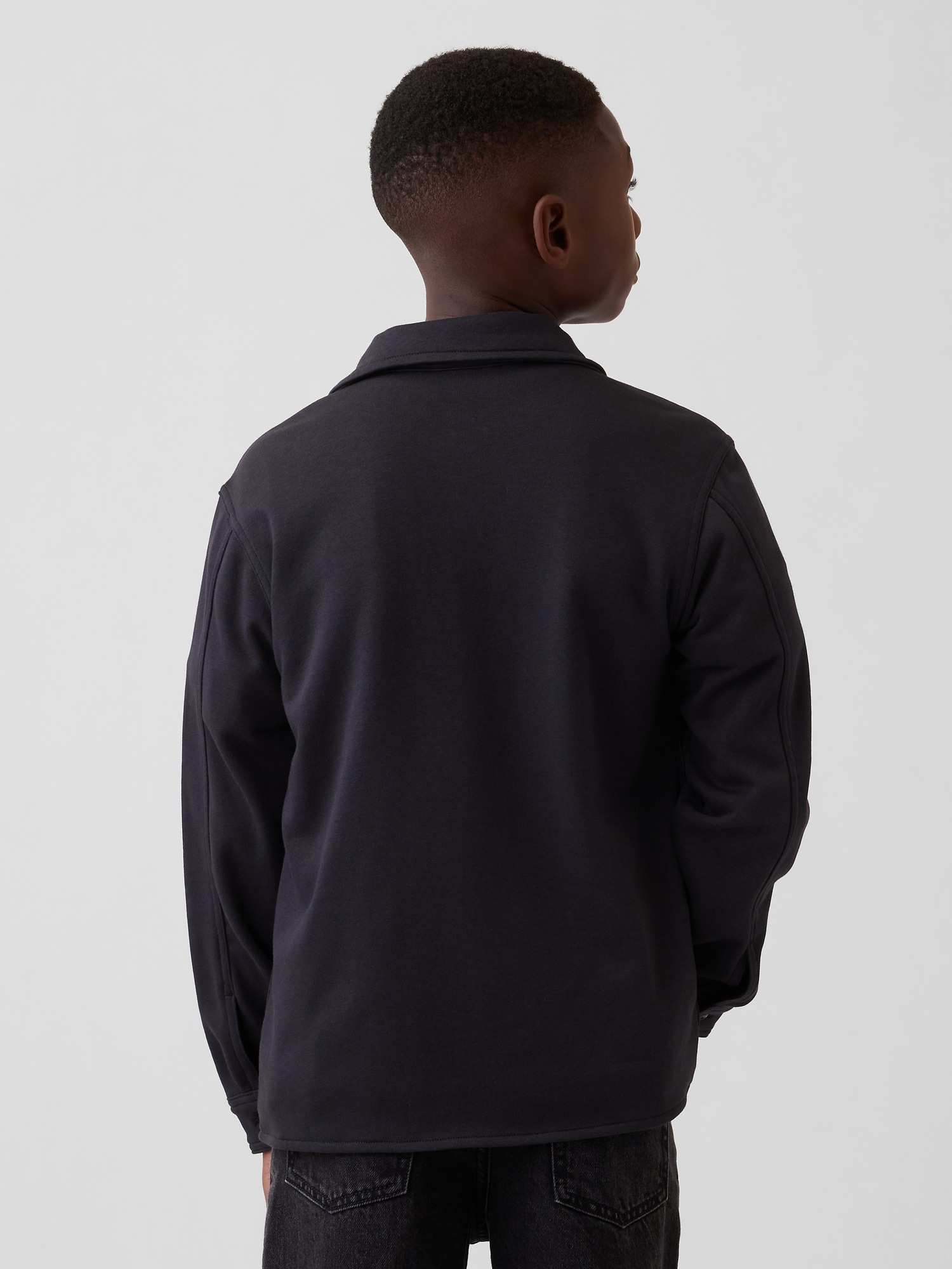 Детская рубашка Gap VintageSoft Terry Button-Front, цвет: Чёрный — фото 3