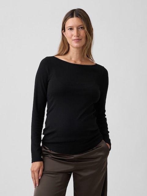 Maternity Modern Boatneck T-Shirt