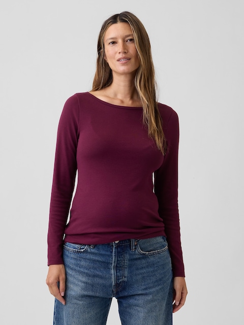 Maternity Modern Boatneck T-Shirt