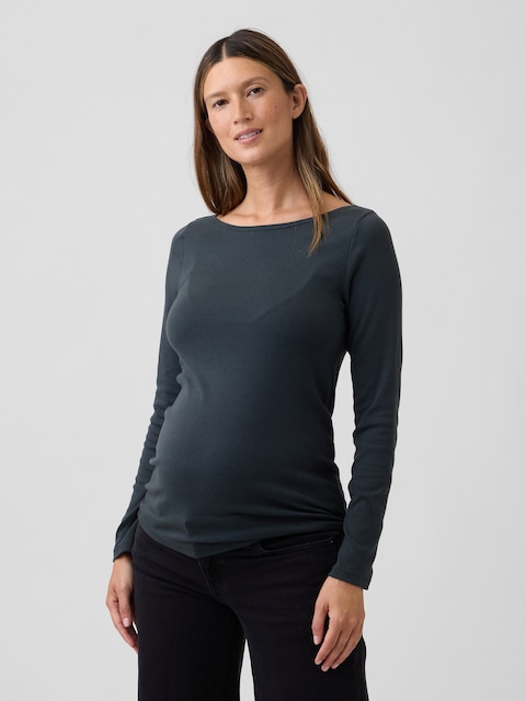 Maternity Modern Boatneck T-Shirt